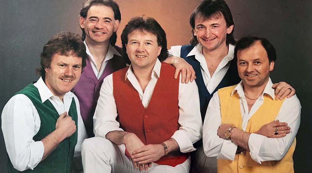 Artist-images - West Virginia in the late 1980s. L – R Mike Brown Eric Lloyd Keith Thornhill Brian Nicholls Arthur Thornhill